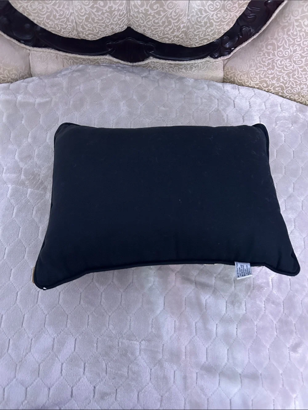 Animal-Print Accent Pillow with Black Tassel - Brown/Cream